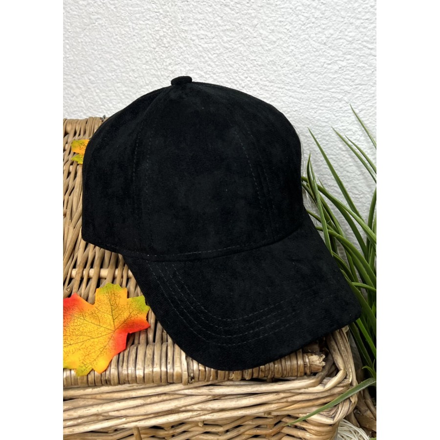 Casquette effet daim noir