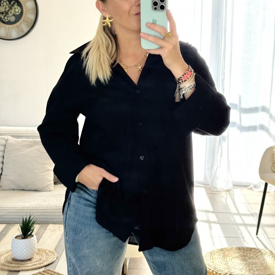 chemise noir coton