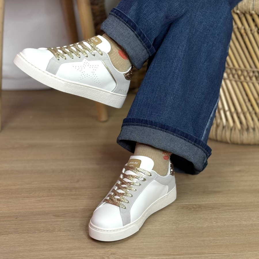 Baskets Findlay etoiles blanches et or