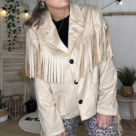 VESTE SUEDINE FRANGES