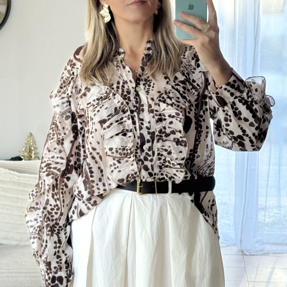 blouse voile coton chocolat