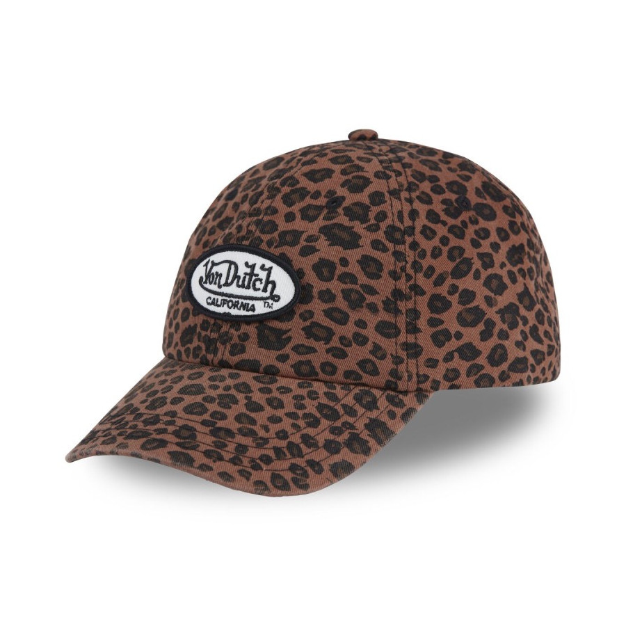 CASQUETTE VON DUTCH MARRON DAD CAP LÉOPARD